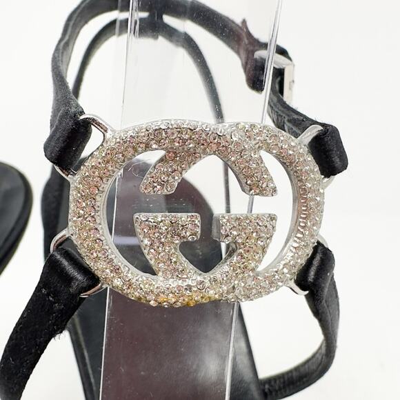 Gucci GG Strappy Crystal Sandals Heels - Picture 12 of 13